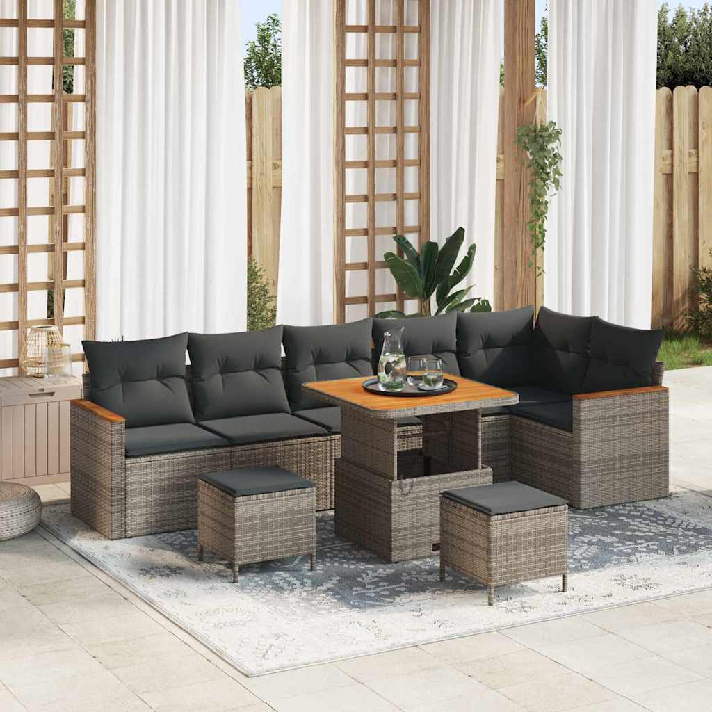 Tuin Sofa Set Met Kussen 9 Pcs Poly Riet