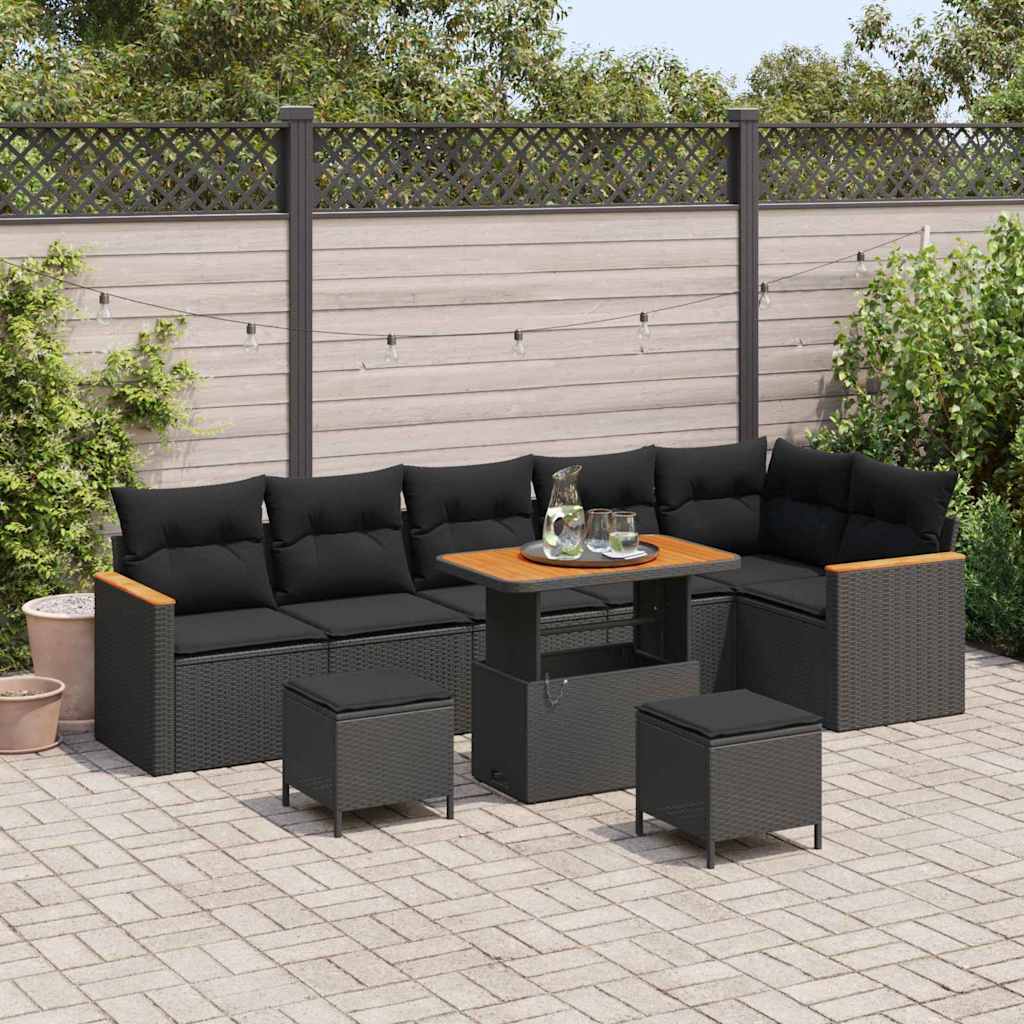 Tuin Sofa Set Met Kussen 9 Pcs Poly Riet