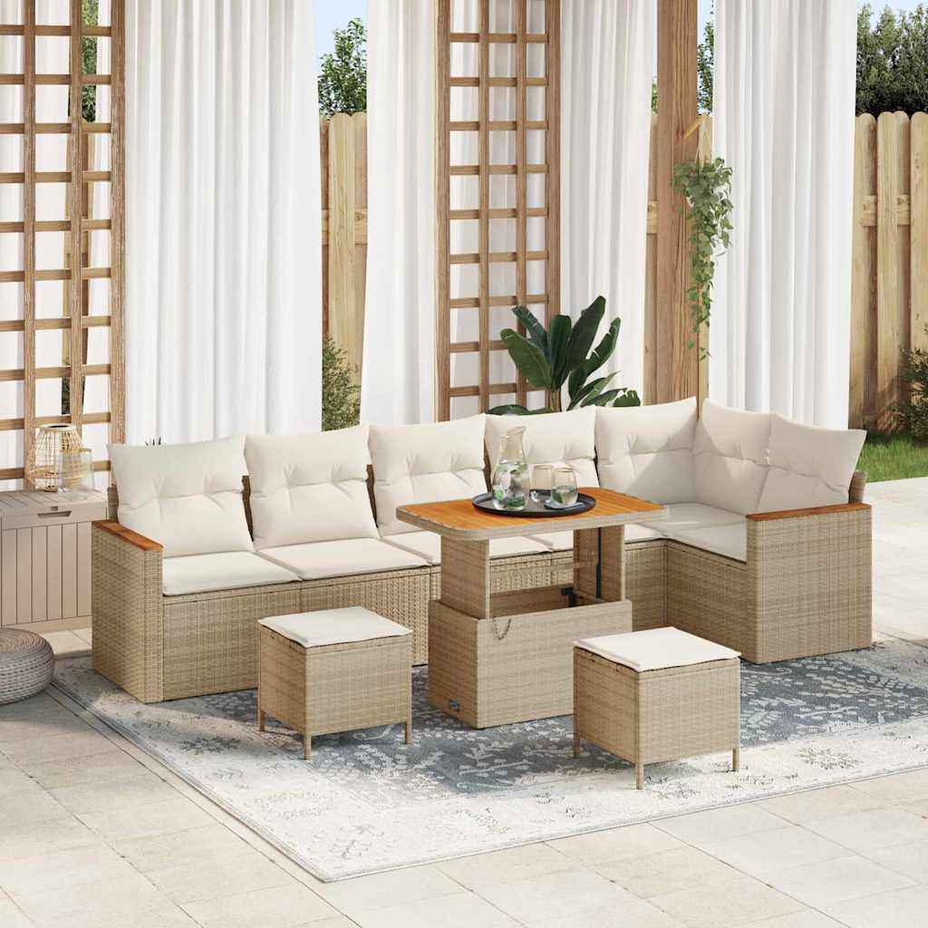 Tuin Sofa Set Met Kussen 9 Pcs Poly Riet