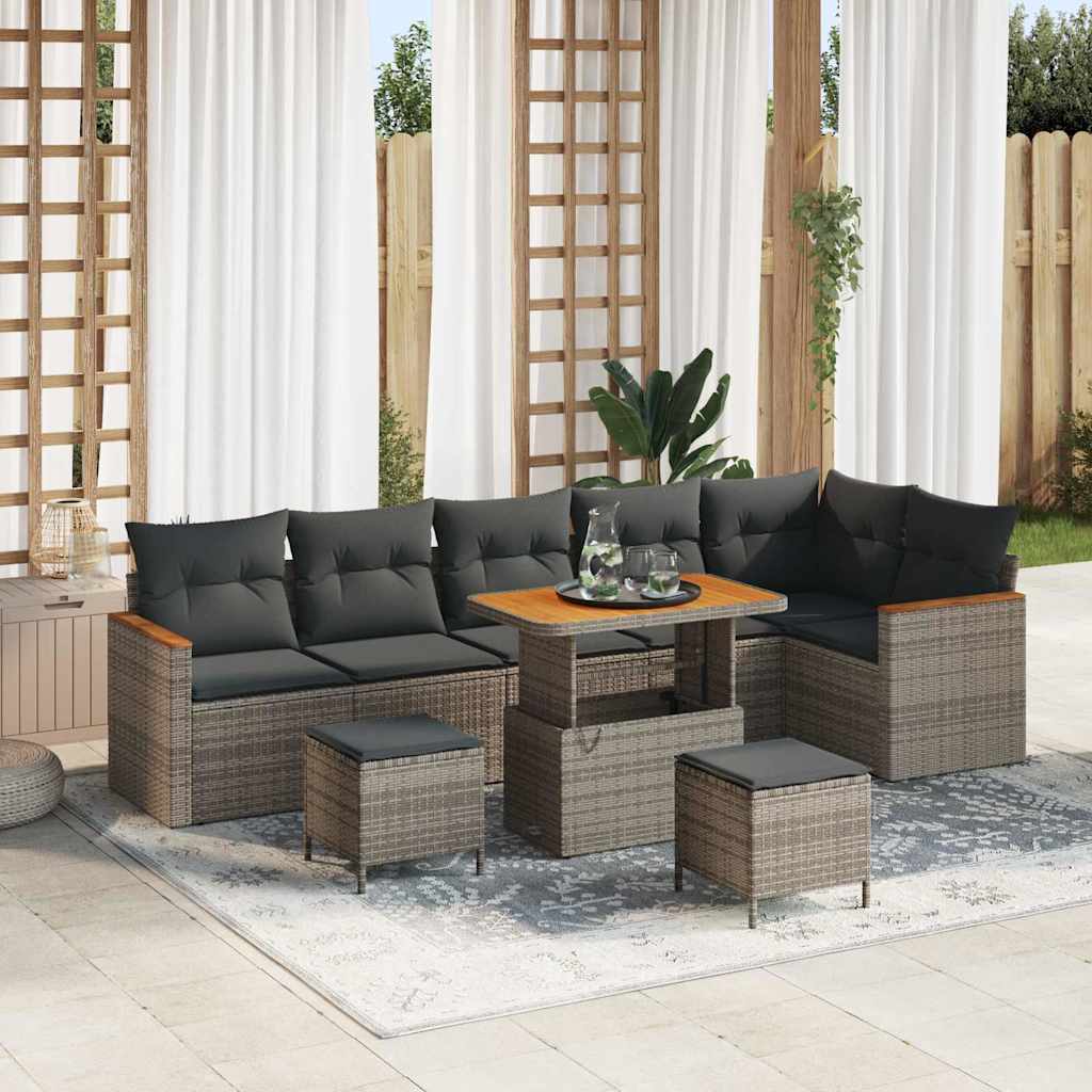Tuin Sofa Set Met Kussen 9 Pcs Poly Riet