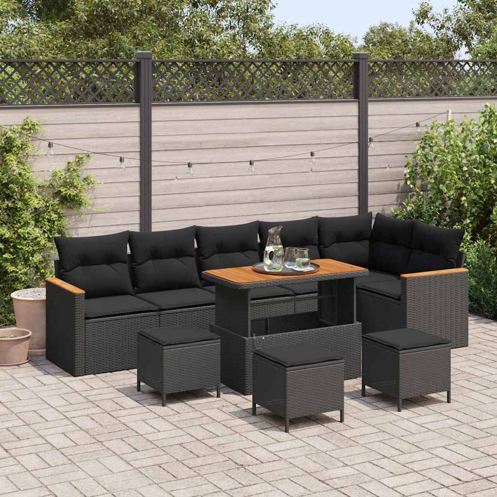 Tuin Sofa Set Met Kussen 9 Pcs Poly Riet