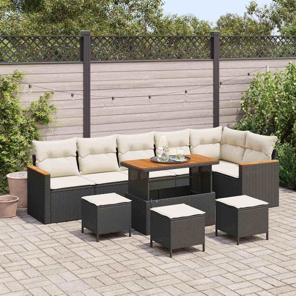 Tuin Sofa Set Met Kussen 9 Pcs Poly Riet
