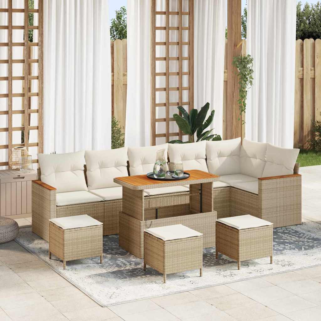 Tuin Sofa Set Met Kussen 9 Pcs Poly Riet