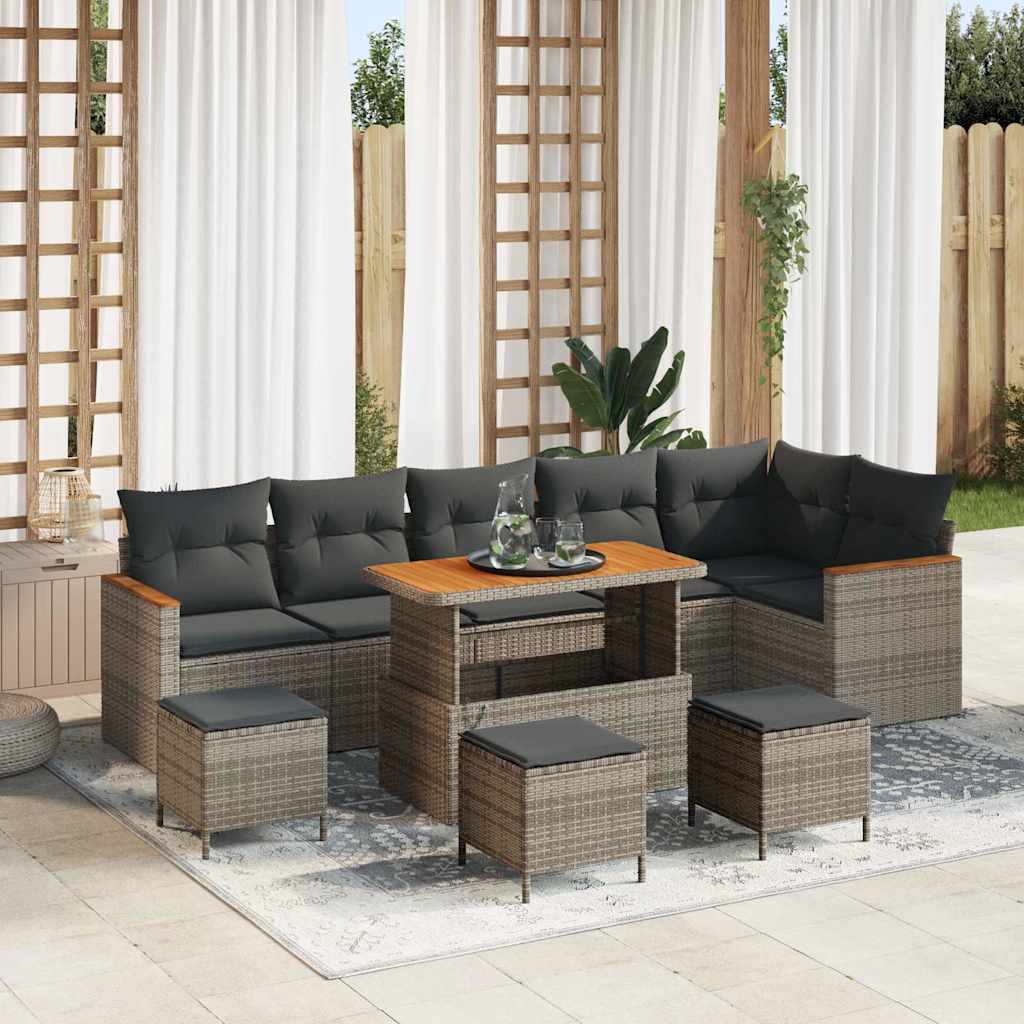 Tuin Sofa Set Met Kussen 9 Pcs Poly Riet