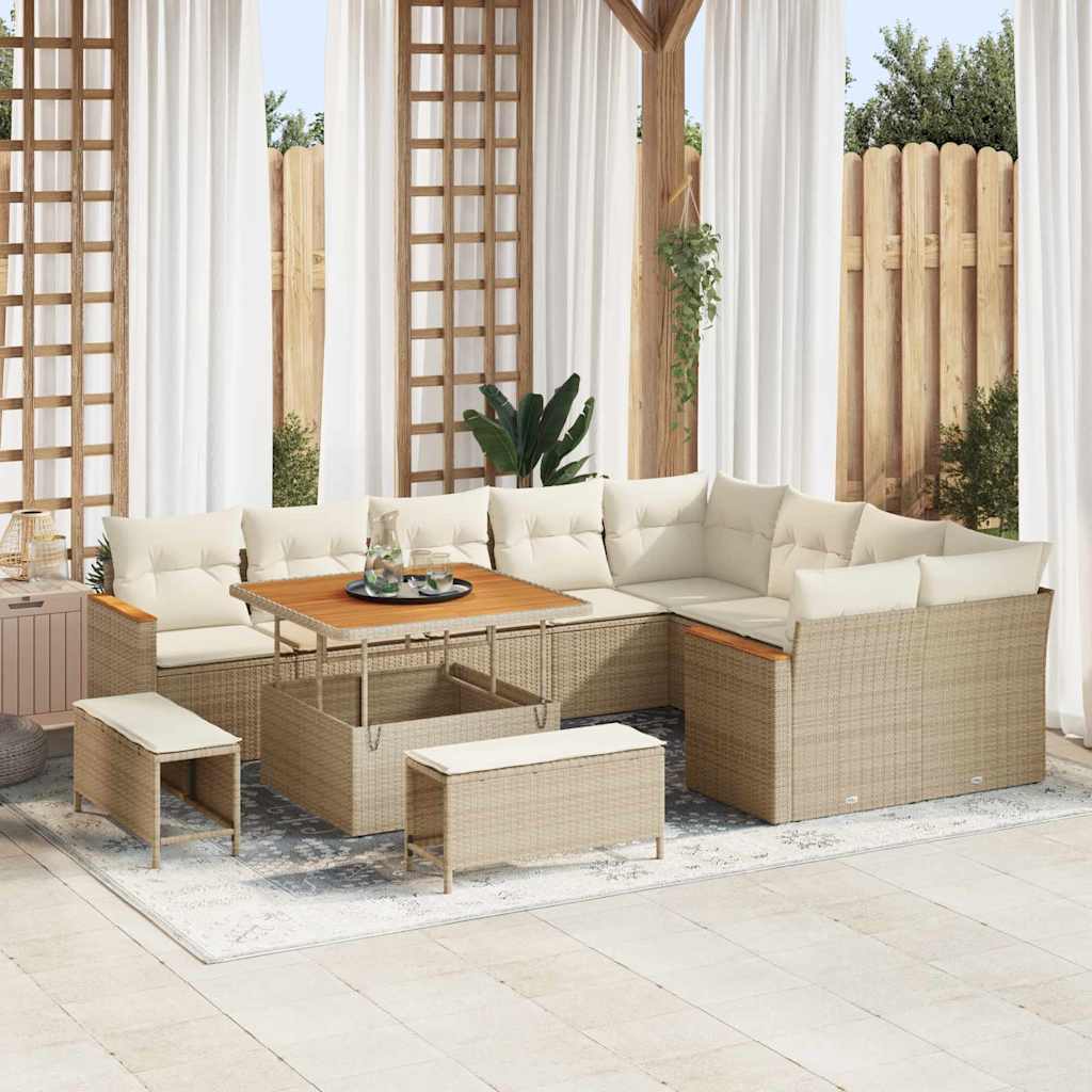 Tuin Sofa Set Met Kussen 12 Pcs Poly Riet