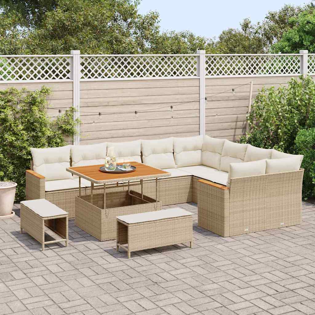 Tuin Sofa Set Met Kussen 12 Pcs Poly Riet