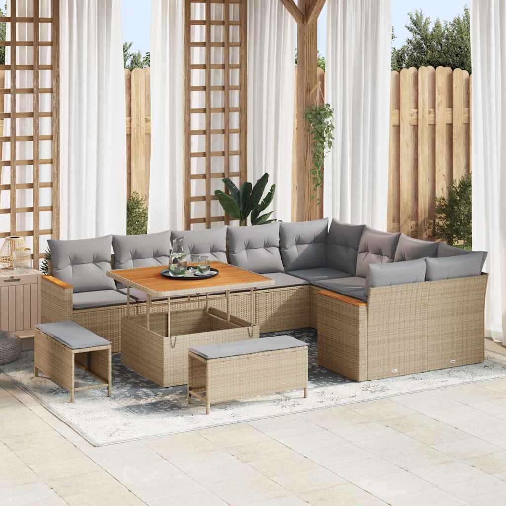 Tuin Sofa Set Met Kussen 12 Pcs Poly Riet