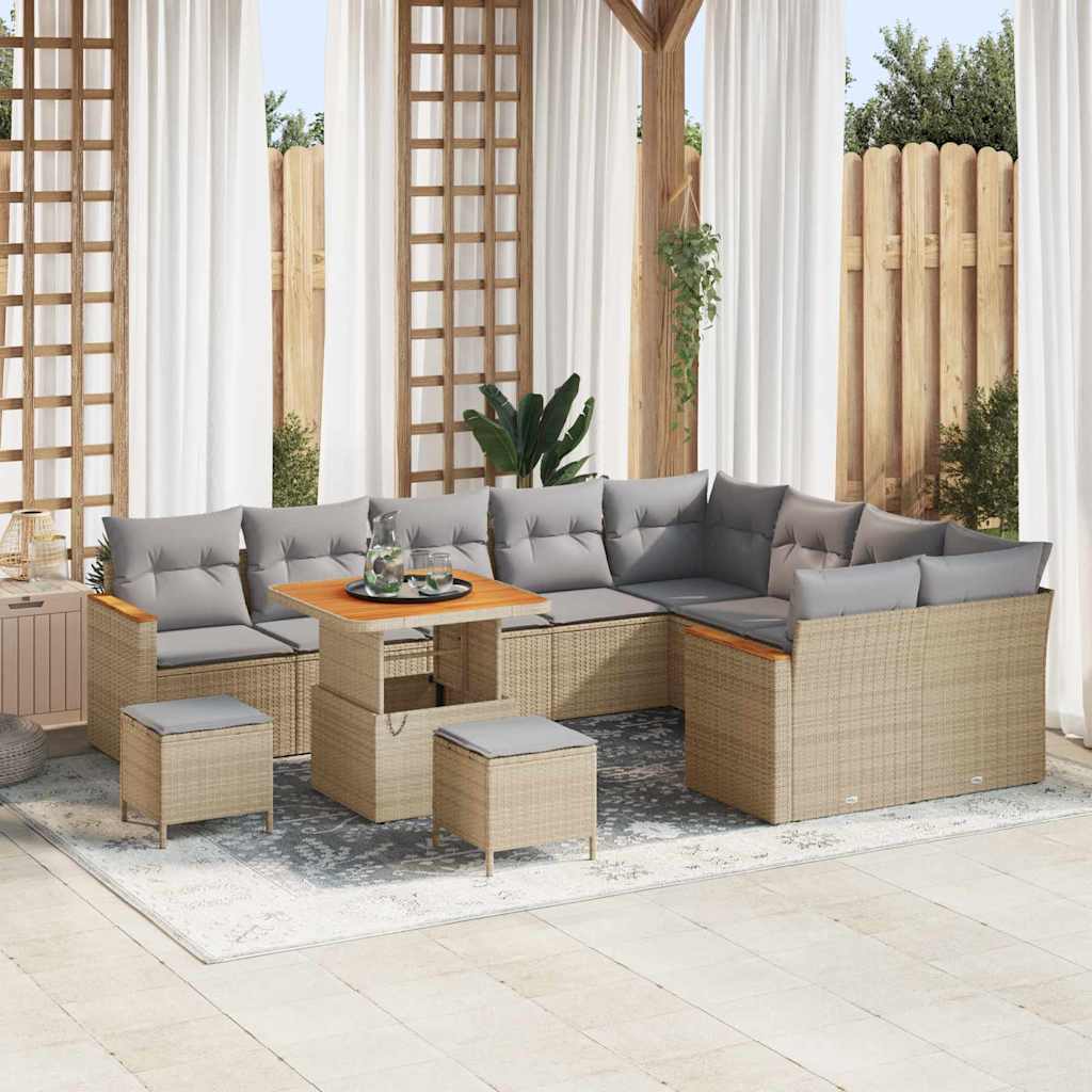 Tuin Sofa Set Met Kussen 12 Pcs Poly Riet