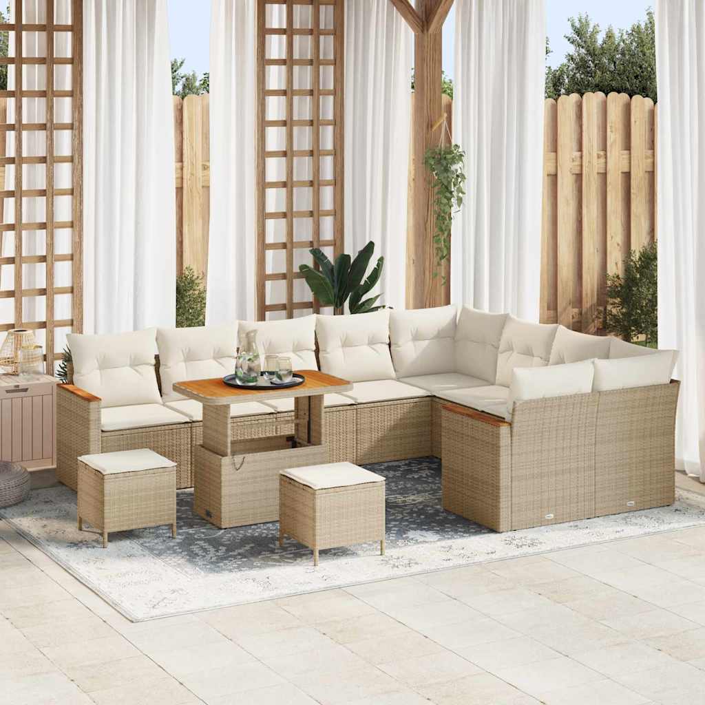 Tuin Sofa Set Met Kussen 12 Pcs Poly Riet