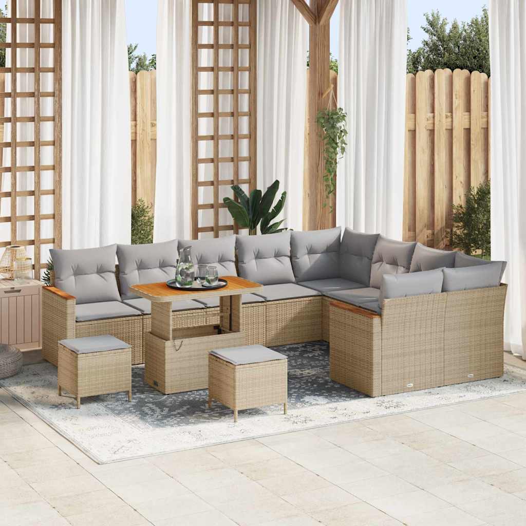 Tuin Sofa Set Met Kussen 12 Pcs Poly Riet