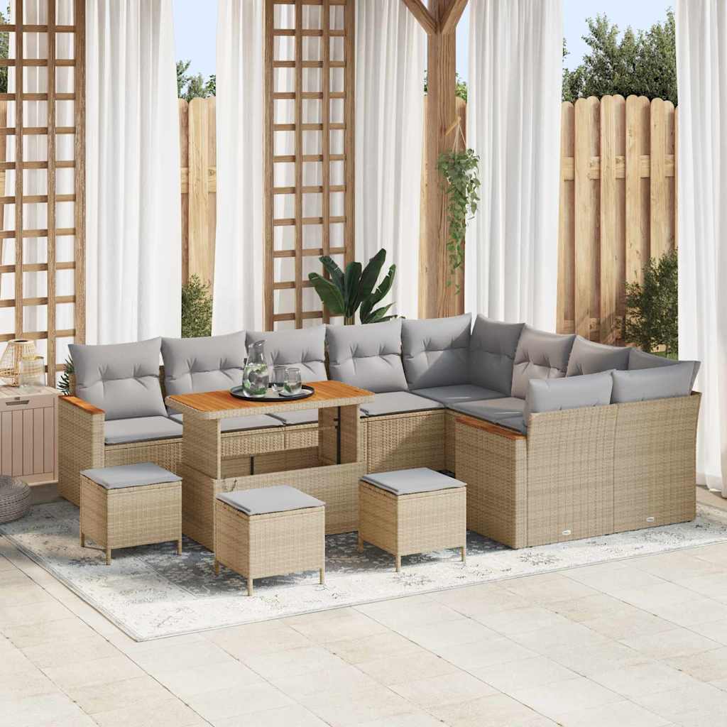 Tuin Sofa Set Met Kussen 12 Pcs Poly Riet