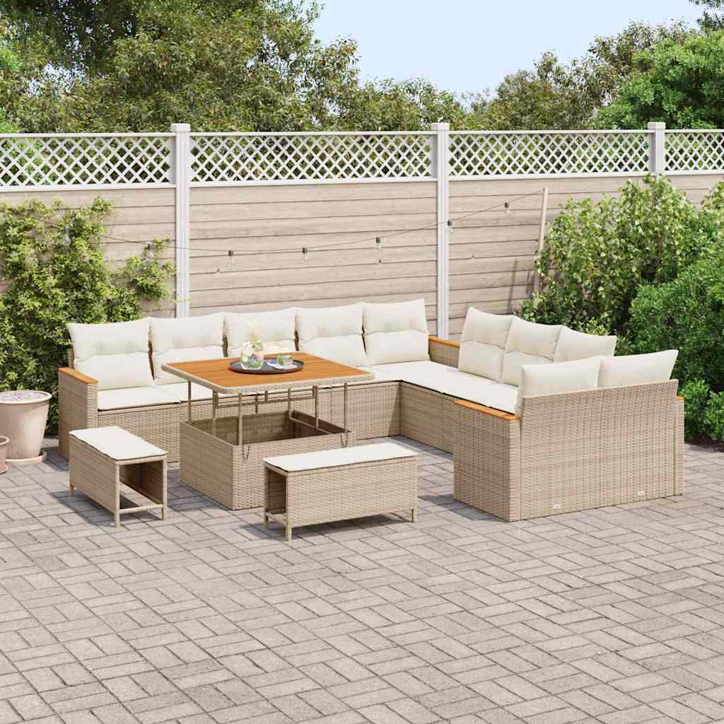 Tuin Sofa Set Met Kussen 13 Pcs Poly Riet