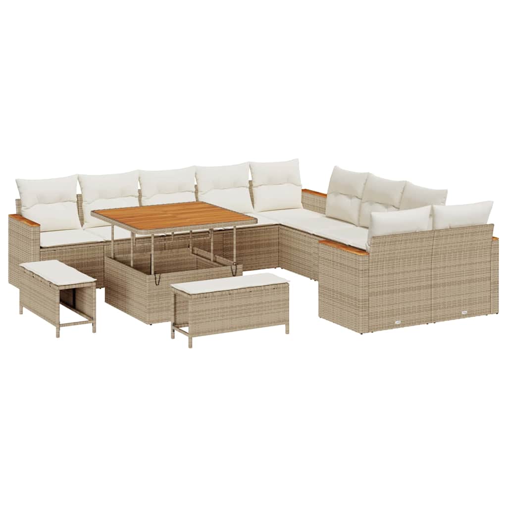 Tuin Sofa Set Met Kussen 13 Pcs Poly Riet