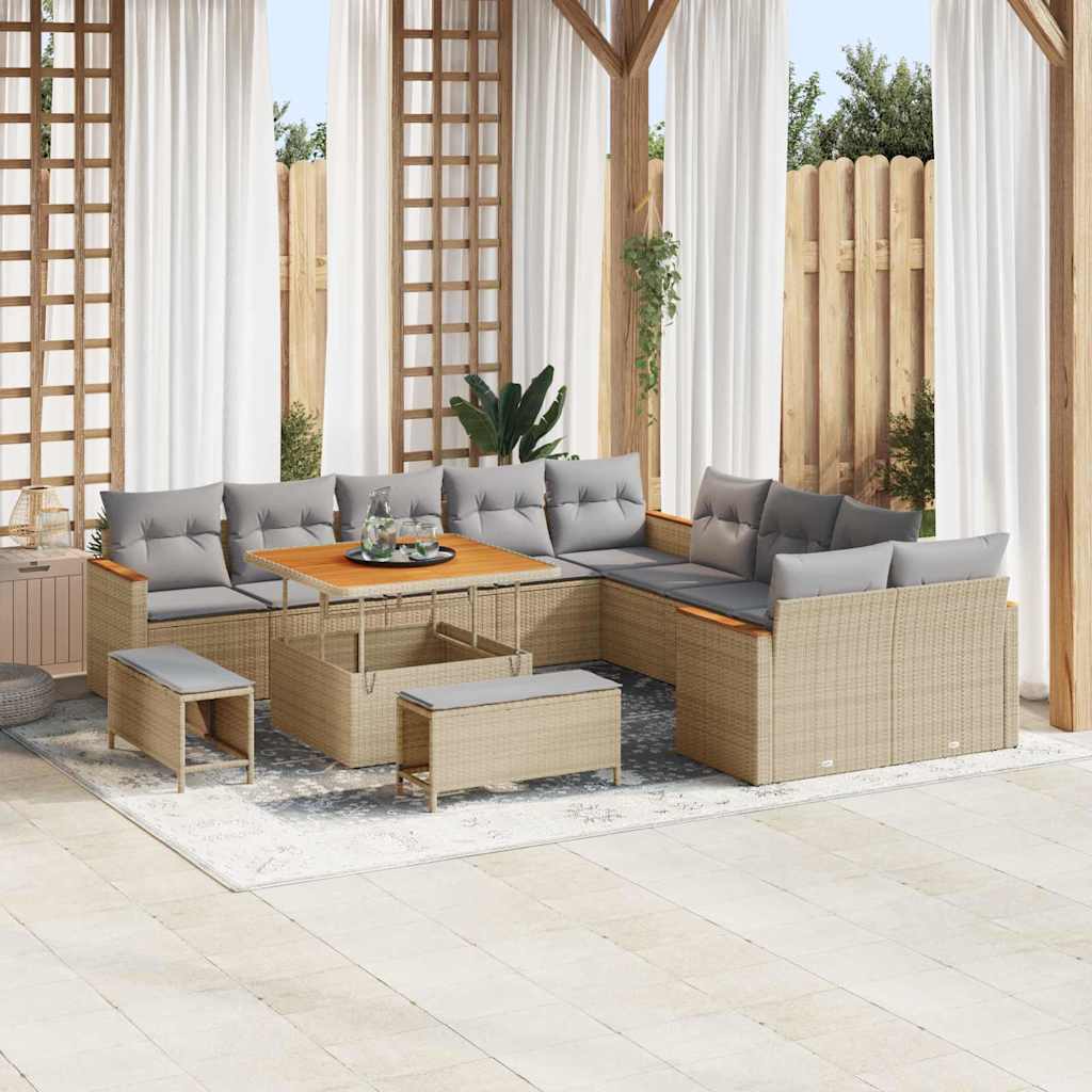 Tuin Sofa Set Met Kussen 13 Pcs Poly Riet