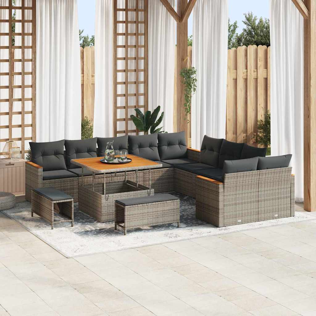Tuin Sofa Set Met Kussen 13 Pcs Poly Riet