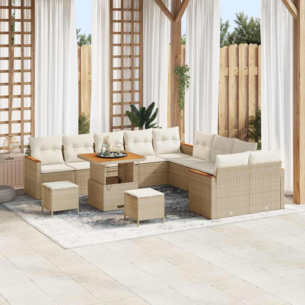 Tuin Sofa Set Met Kussen 13 Pcs Poly Riet