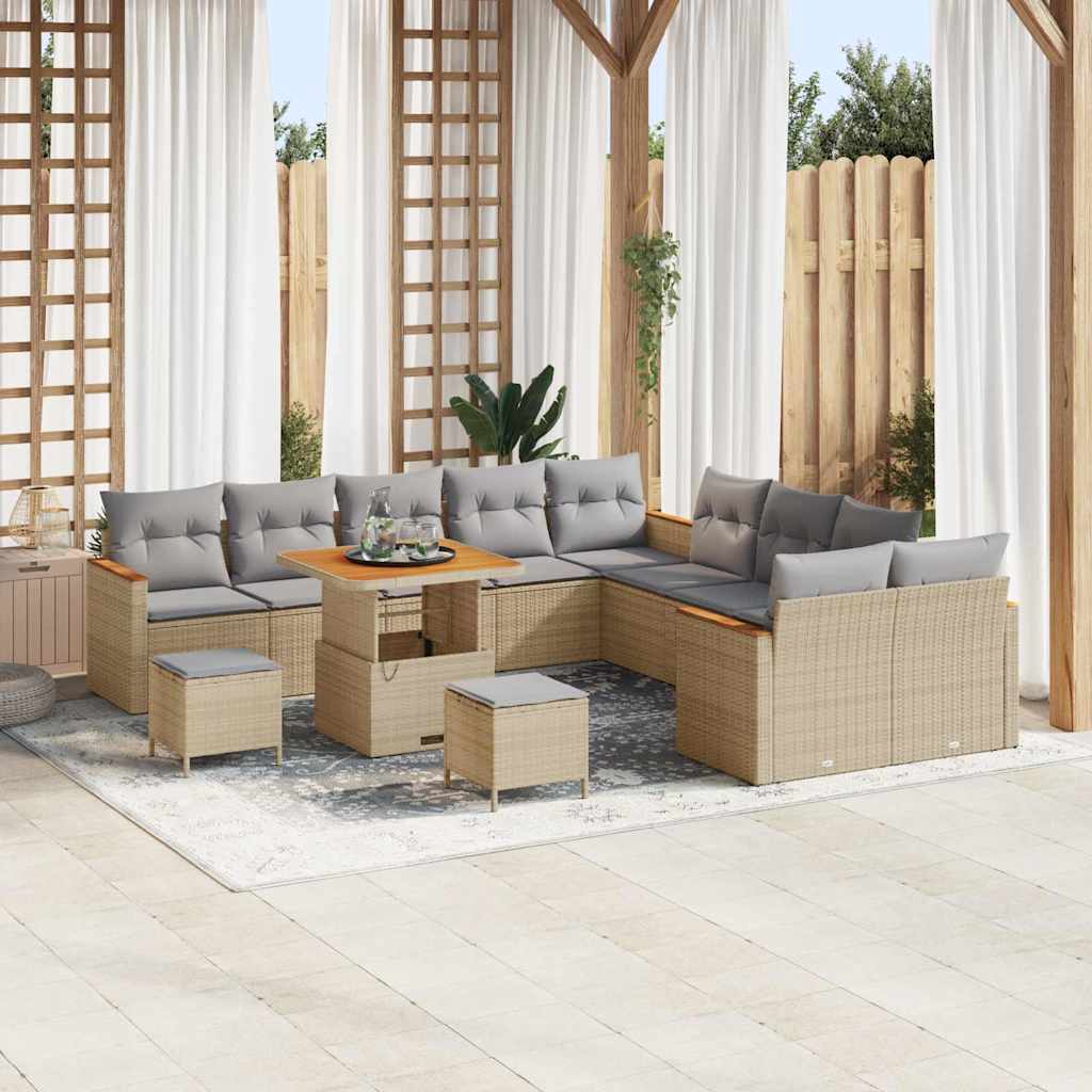 Tuin Sofa Set Met Kussen 13 Pcs Poly Riet