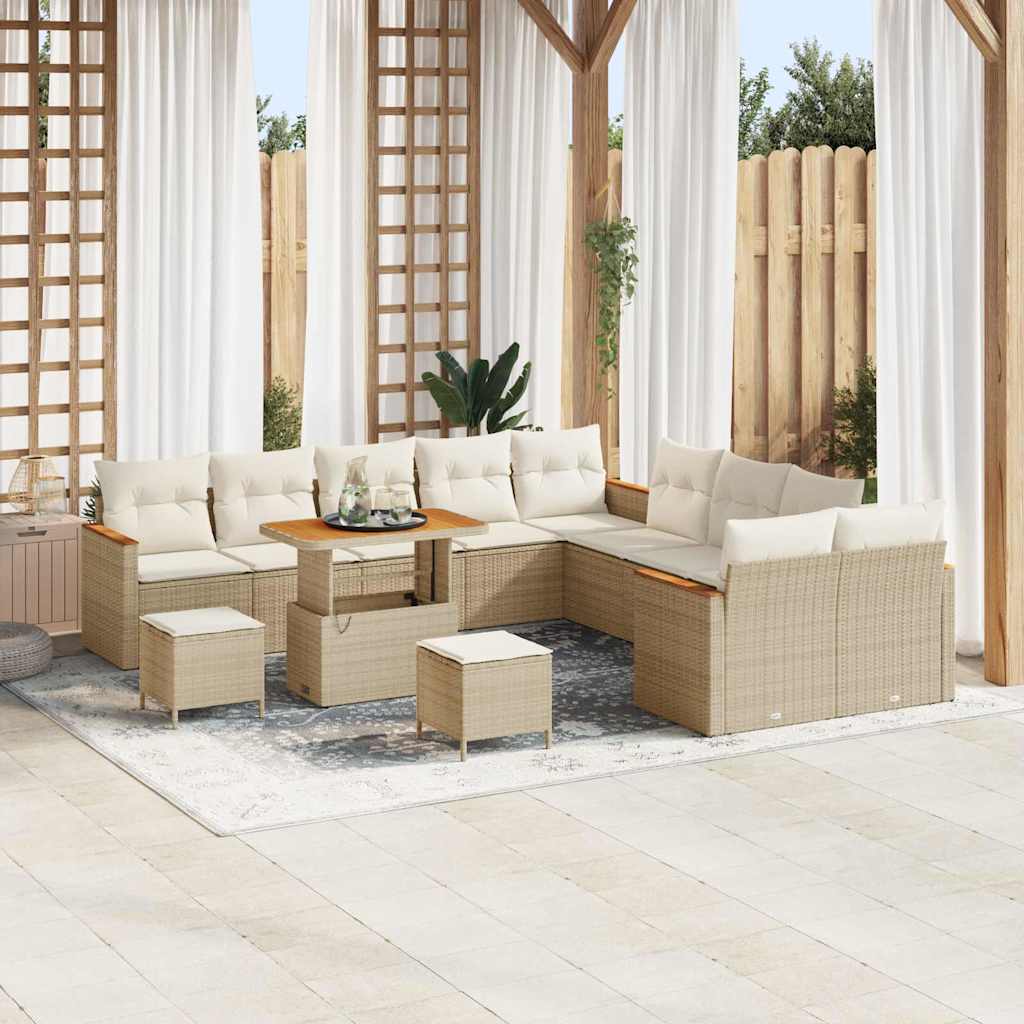 Tuin Sofa Set Met Kussen 13 Pcs Poly Riet