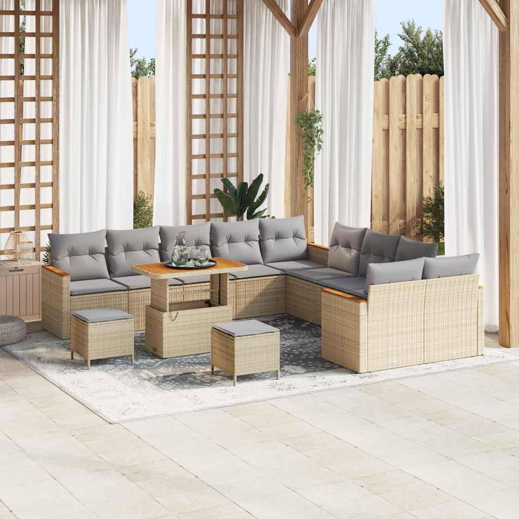 Tuin Sofa Set Met Kussen 13 Pcs Poly Riet
