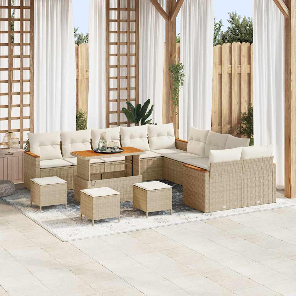 Tuin Sofa Set Met Kussen 13 Pcs Poly Riet