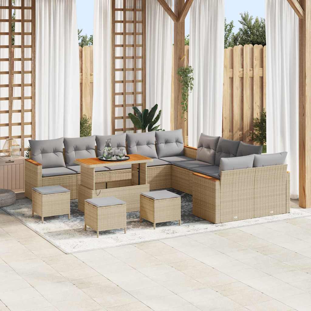 Tuin Sofa Set Met Kussen 13 Pcs Poly Riet