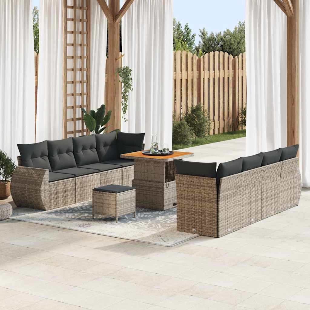 Tuin Sofa Set Met Opslag 11 Pcs Poly Riet