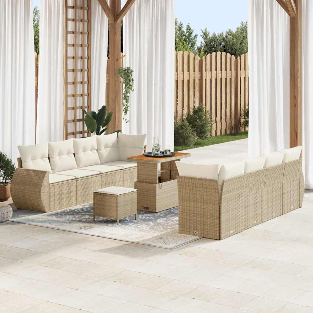 Tuin Sofa Set Met Opslag 11 Pcs Poly Riet