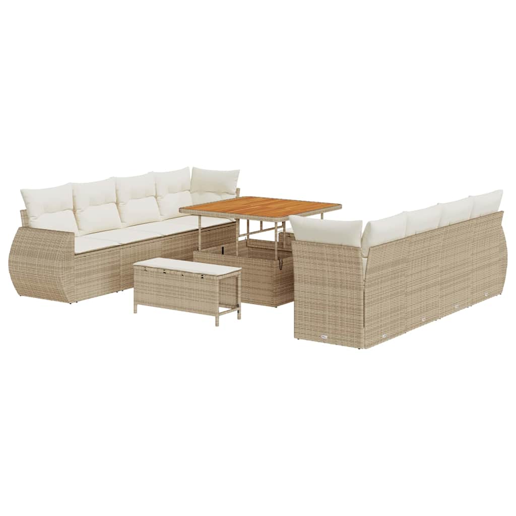 Tuin Sofa Set Met Opslag 11 Pcs Poly Riet