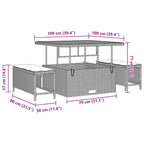 Tuin Sofa Set Met Opslag 11 Pcs Poly Riet