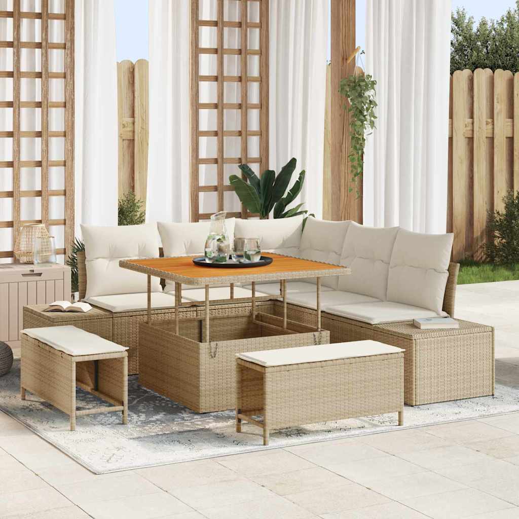 Tuin Sofa Set Met Opslag 8 Pcs Poly Riet