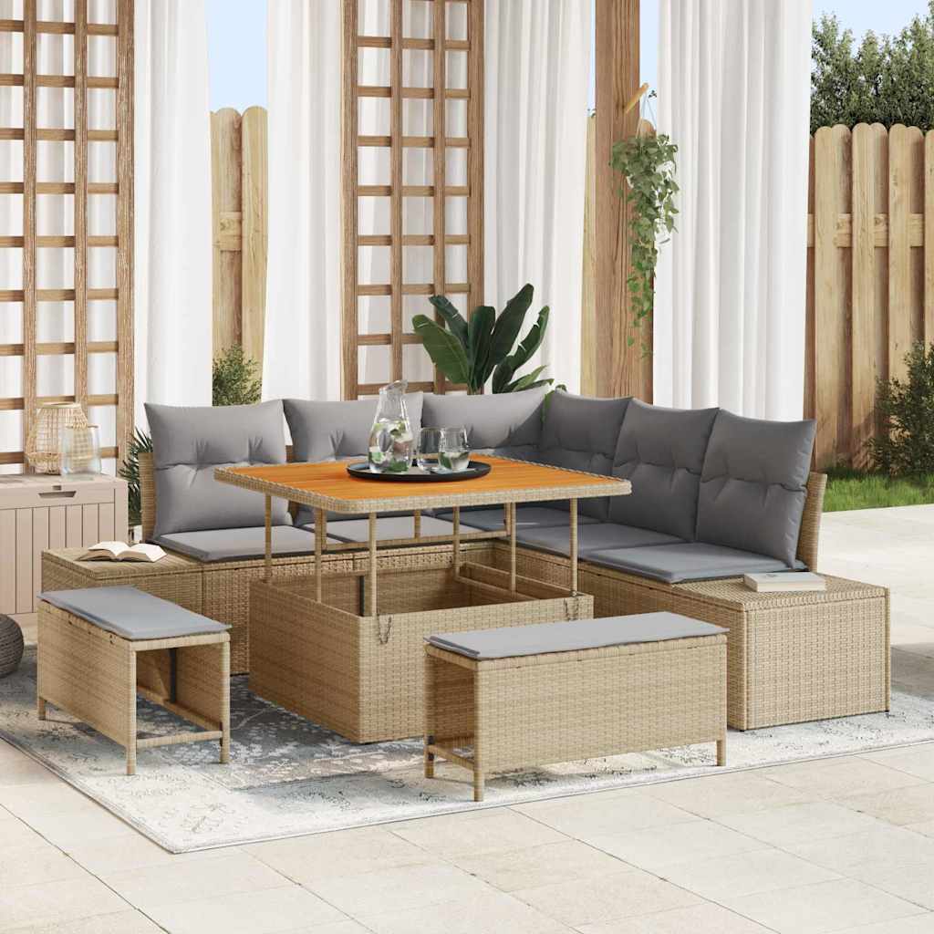 Tuin Sofa Set Met Opslag 8 Pcs Poly Riet