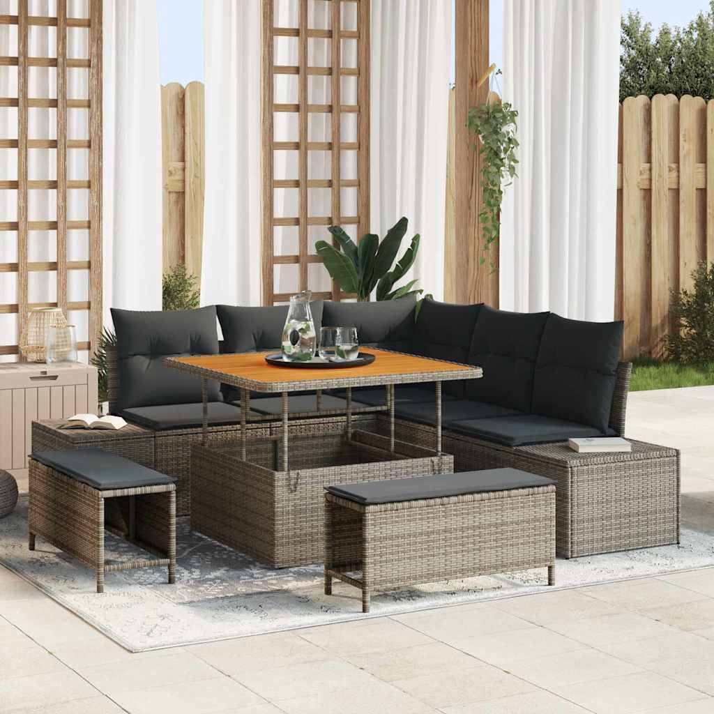 Tuin Sofa Set Met Opslag 8 Pcs Poly Riet