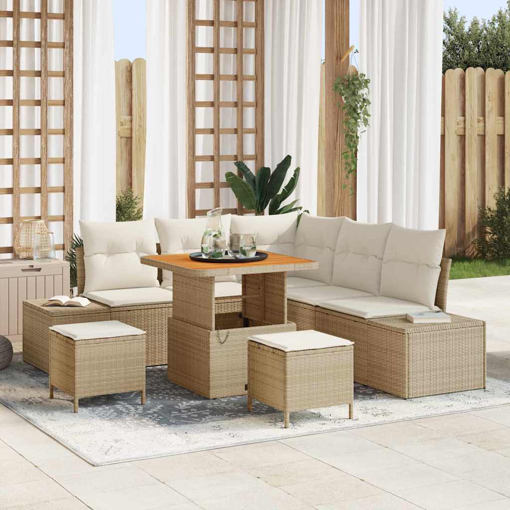 Tuin Sofa Set Met Opslag 8 Pcs Poly Riet
