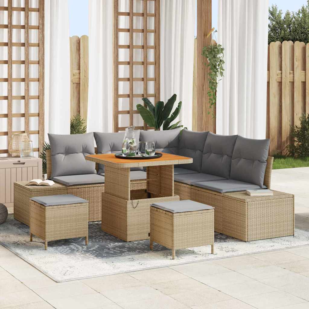 Tuin Sofa Set Met Opslag 8 Pcs Poly Riet