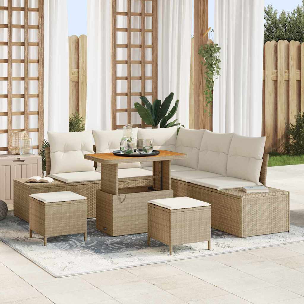 Tuin Sofa Set Met Opslag 8 Pcs Poly Riet