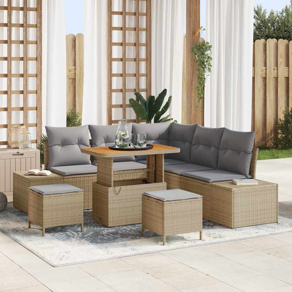 Tuin Sofa Set Met Opslag 8 Pcs Poly Riet