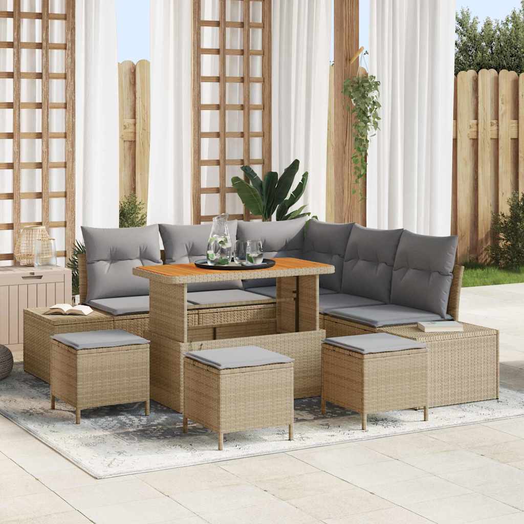 Tuin Sofa Set Met Opslag 8 Pcs Poly Riet