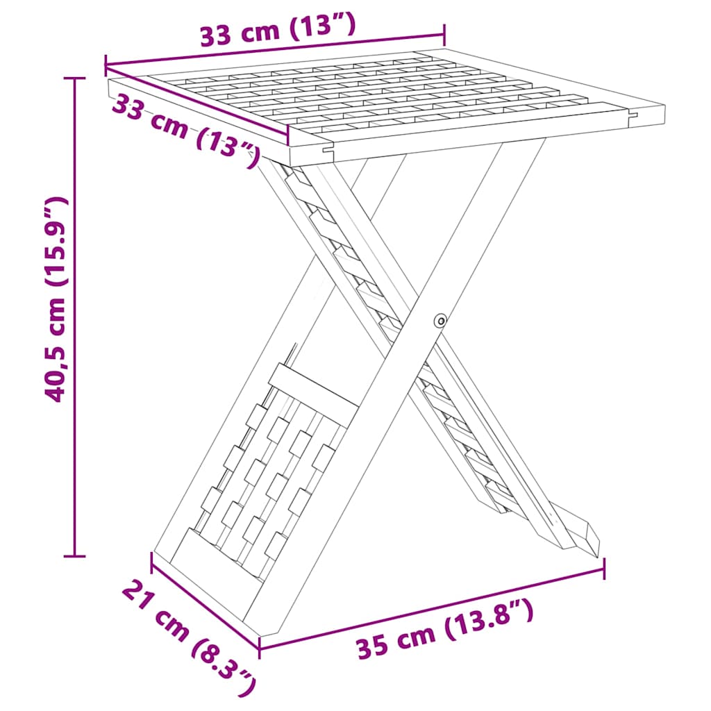 Salontafel Bruin 33 X 33 X 40.5 Cm Massief Walnotenhout