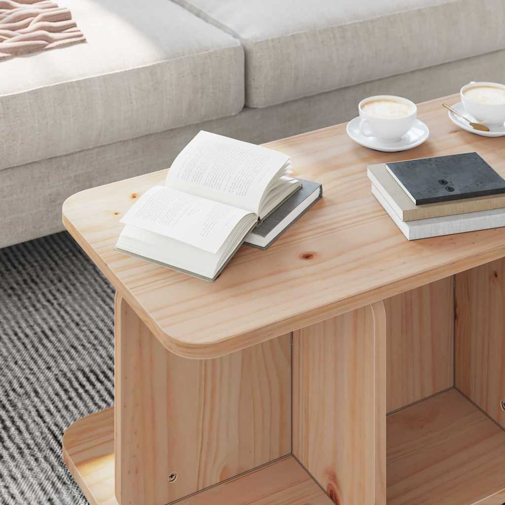 Salontafel 80 X 39.5 X 33.5 Cm Massief Grenenhout