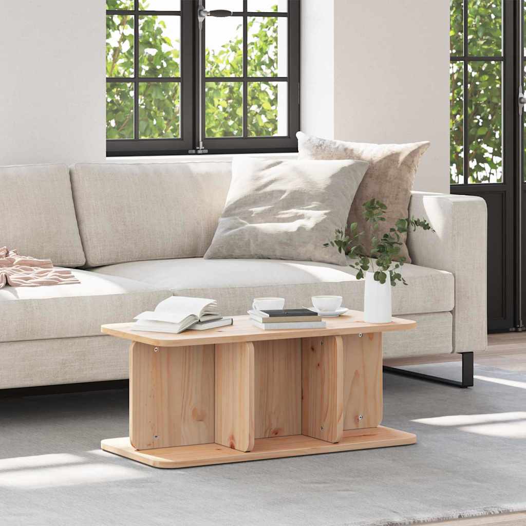 Salontafel 80 X 39.5 X 33.5 Cm Massief Grenenhout