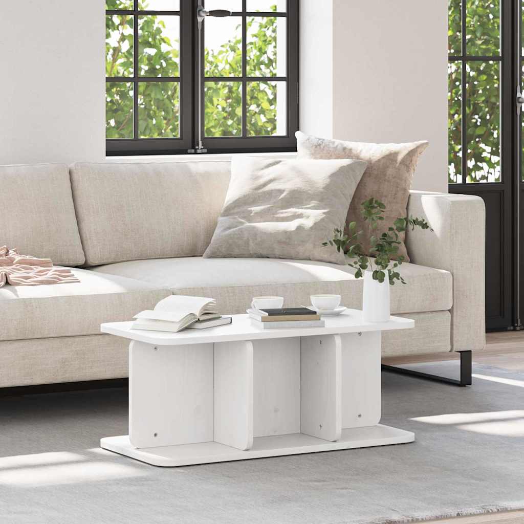 Salontafel 80 X 39.5 X 33.5 Cm Massief Grenenhout