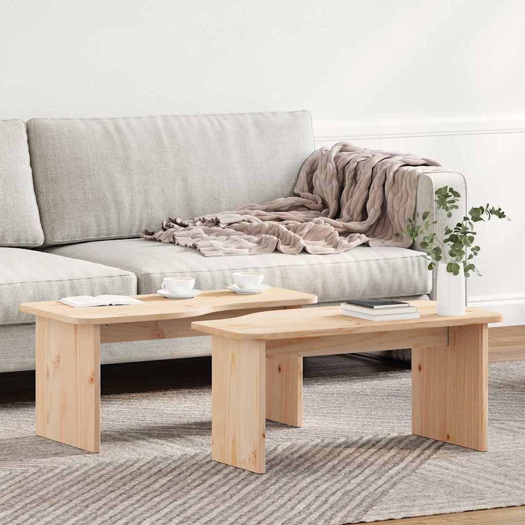 Salontafel 2 Pcs 100 X 69 X 35.5 Cm Massief Grenenhout