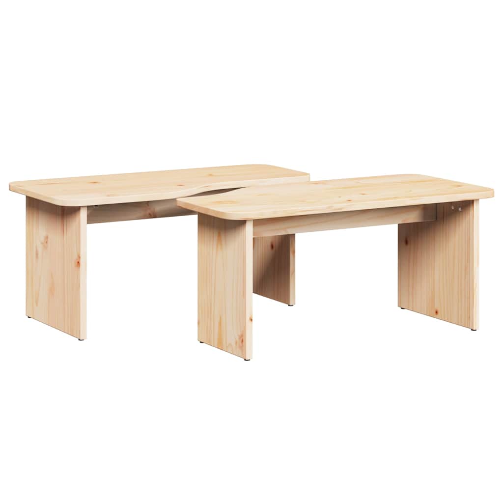 Salontafel 2 Pcs 100 X 69 X 35.5 Cm Massief Grenenhout