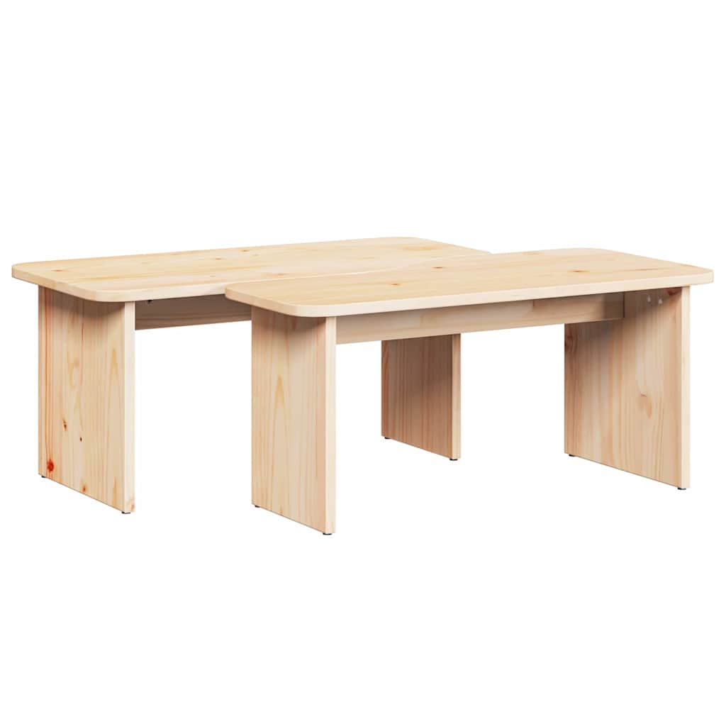 Salontafel 2 Pcs 100 X 69 X 35.5 Cm Massief Grenenhout