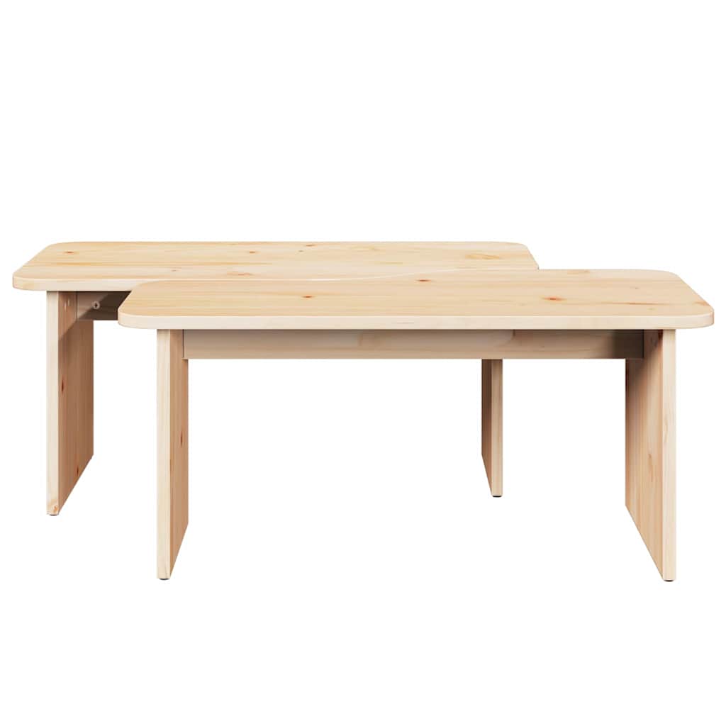 Salontafel 2 Pcs 100 X 69 X 35.5 Cm Massief Grenenhout