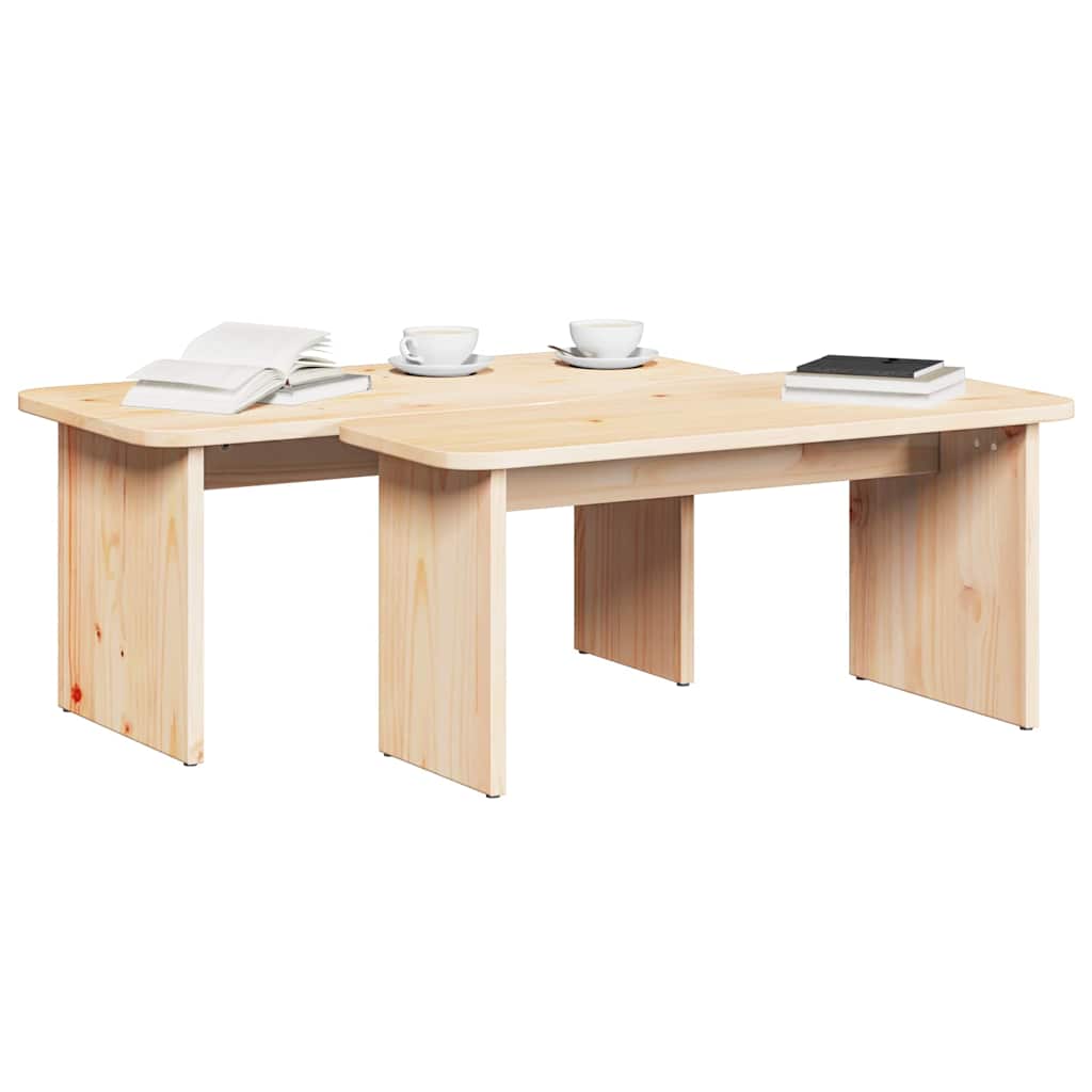 Salontafel 2 Pcs 100 X 69 X 35.5 Cm Massief Grenenhout