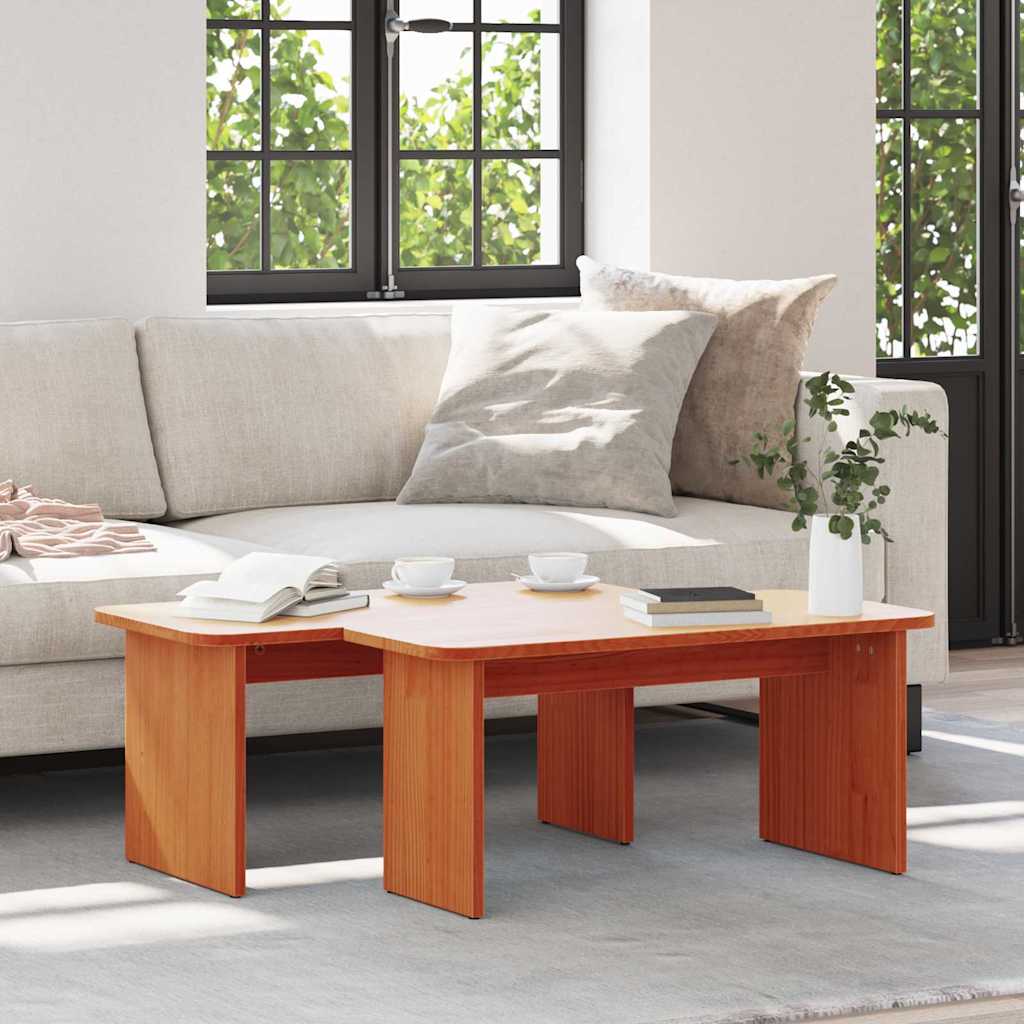 Salontafel 2 Pcs 100 X 69 X 35.5 Cm Massief Grenenhout