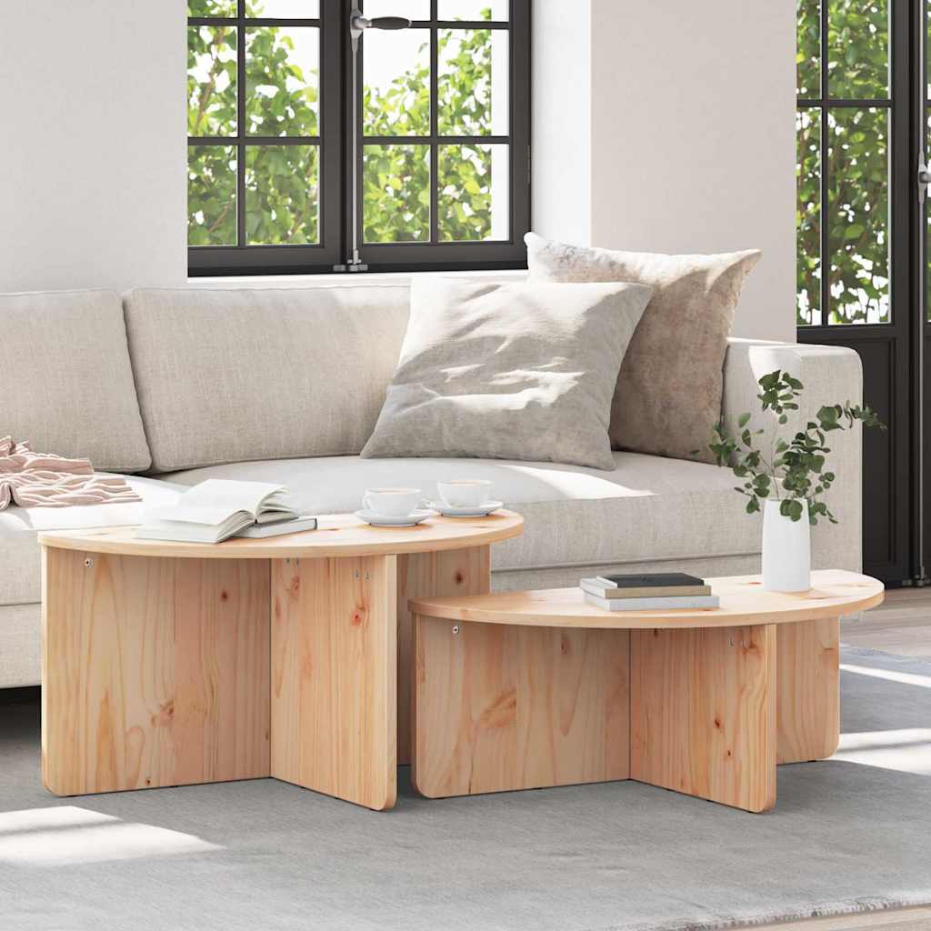 Salontafel 2 Pcs 79 X 39.5 X 40 Cm Massief Grenenhout