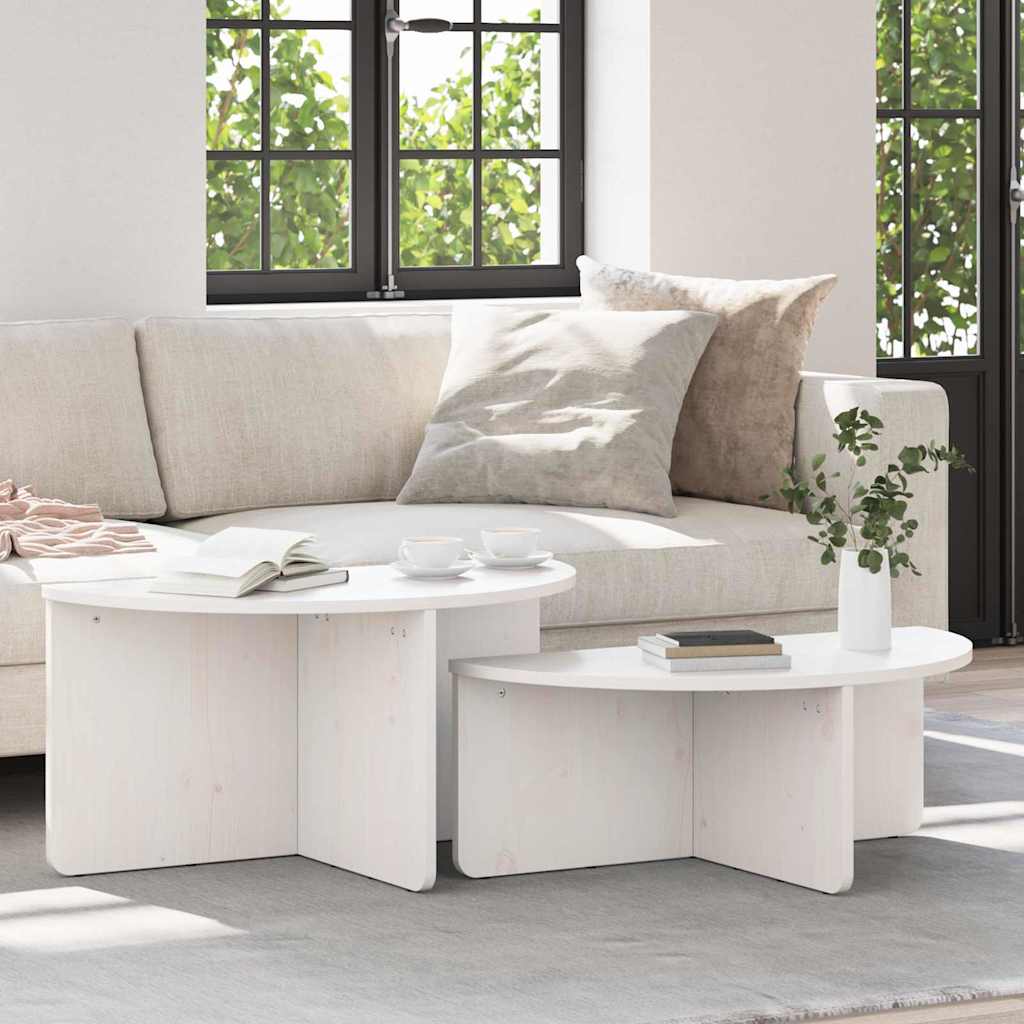 Salontafel 2 Pcs 79 X 39.5 X 40 Cm Massief Grenenhout