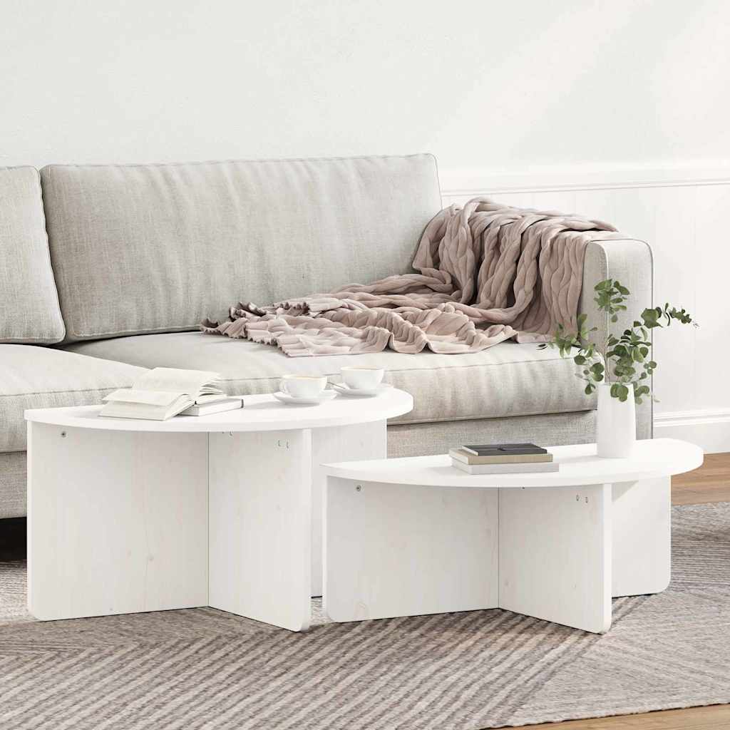 Salontafel 2 Pcs 79 X 39.5 X 40 Cm Massief Grenenhout